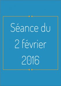 Ordre du jour - 2 février 2016