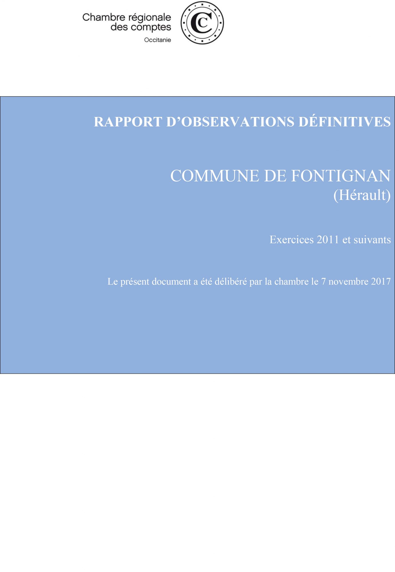 Rapport observations définitives CRC